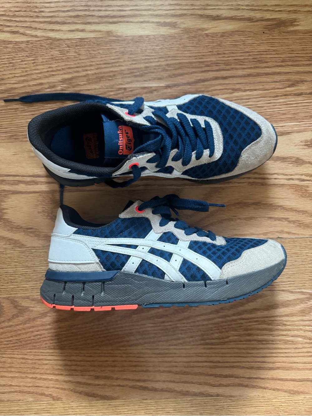 Onitsuka Tiger Rebilac Runner by Asics Navy Blue and White Men's Sneakers